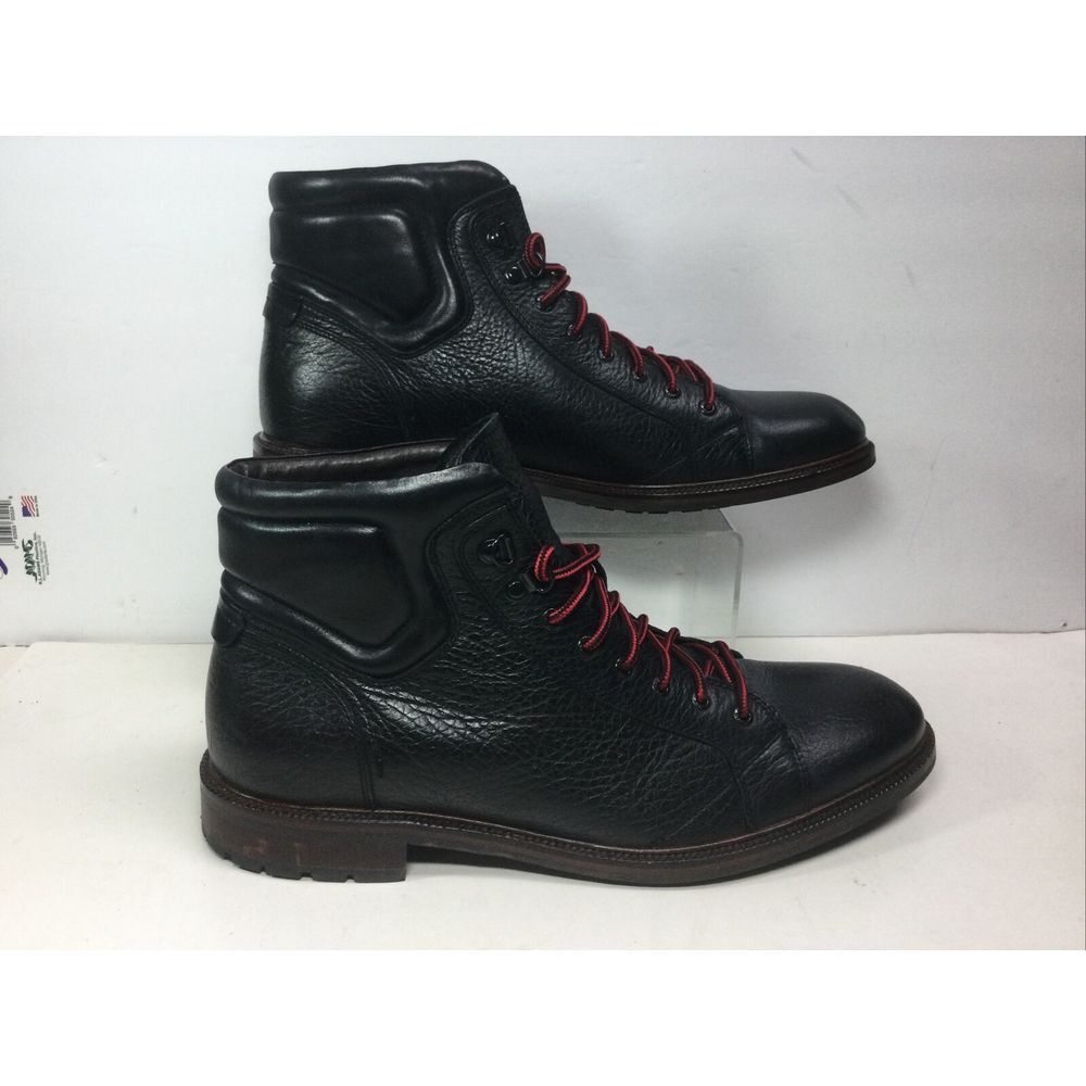 Johnston & Murphy 1850 Mens Size 12M Boots 20-8955 Premium Black‎ Pebble Leather - Picture 8 of 10